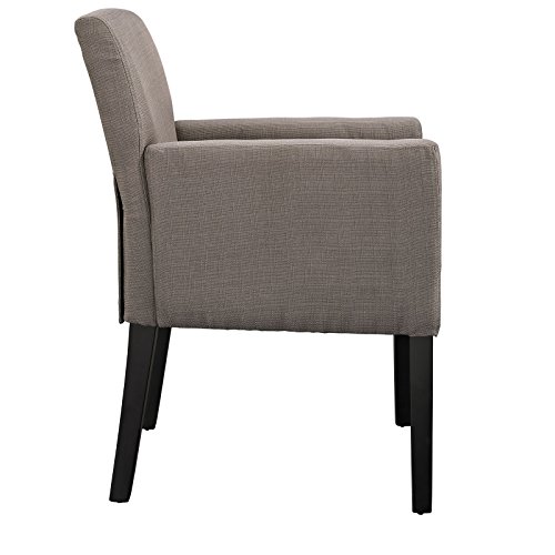 Modway Chloe Upholstered Fabric Modern Farmhouse Dining Arm Accent Chair in Gray