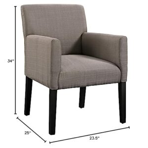 Modway Chloe Upholstered Fabric Modern Farmhouse Dining Arm Accent Chair in Gray