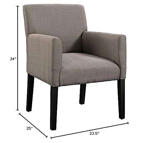 Modway Chloe Upholstered Fabric Modern Farmhouse Dining Arm Accent Chair in Gray
