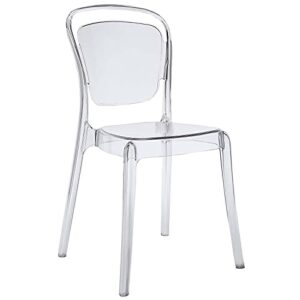 modway entreat modern acrylic kitchen and dining room chair in clear - fully assembled