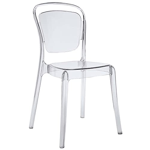 Modway Entreat Modern Acrylic Kitchen and Dining Room Chair in Clear - Fully Assembled
