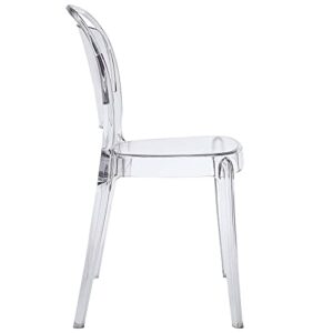 Modway Entreat Modern Acrylic Kitchen and Dining Room Chair in Clear - Fully Assembled