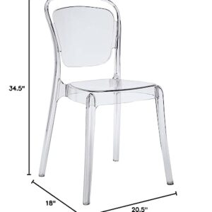 Modway Entreat Modern Acrylic Kitchen and Dining Room Chair in Clear - Fully Assembled