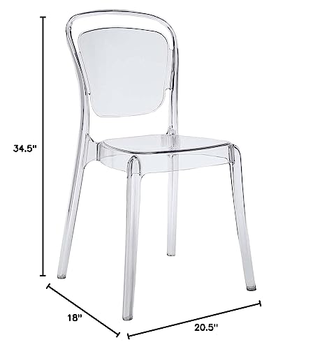 Modway Entreat Modern Acrylic Kitchen and Dining Room Chair in Clear - Fully Assembled