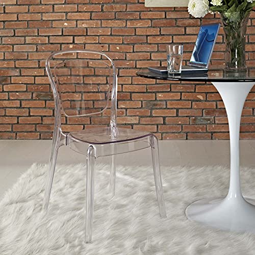 Modway Entreat Modern Acrylic Kitchen and Dining Room Chair in Clear - Fully Assembled