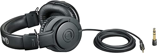 Audio-Technica ATH-M20X Professional Studio Monitor Headphones, Black