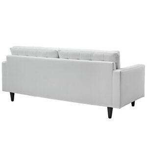 Modway Empress Mid-Century Modern Upholstered Leather Loveseat In White