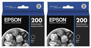 epson genuine 200 (t200120) durabrite ultra black ink cartridge 2-pack
