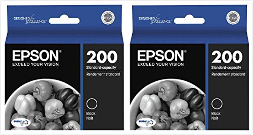 Epson Genuine 200 (T200120) DURABrite Ultra Black Ink Cartridge 2-Pack