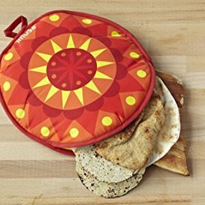 IMUSA USA MEXI-10007 Sunburst Cloth Tortilla Warmer 12-Inch, Yellow/Red/Orange