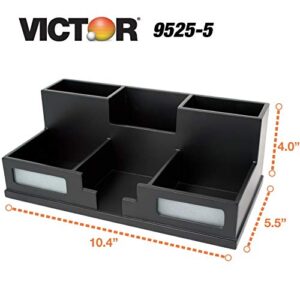 Victor Wood Desk Organizer with Smart Phone Holder, Midnight Black, 9525-5