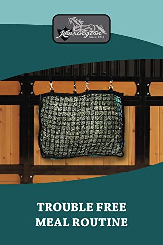 Kensington Slow Feed Hay Bag with Extra-Durable Nylon Straps Designed for Better Digestion, Colic-Free Feeding, 4 Flake, Black Ice