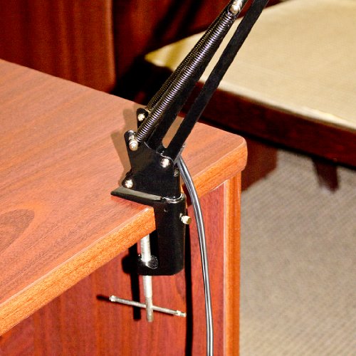 Globe Electric 56963 32" Multi-Joint Desk Lamp, Metal Clamp, Black, On/Off Rotary Switch on Shade, Partially Adjustable Swing Arm, Home Office Accessories, Lamp for Bedroom, Home Improvement