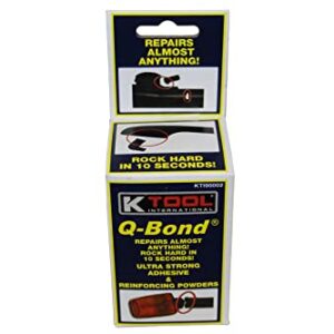 K Tool International 90002 Q Bond Ultra Strong Adhesive Kit for Garages, Repair Shops and, DIY, Repairs Hard Plastics/PVC/Metals, (2) Adhesive Bottles, (1) Plastic and (1) Metal Reinforcing Powders