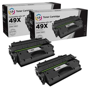ld products compatible toner cartridge replacement for hp 49x q5949x high yield (black, 2-pack) compatible with hp printer laserjet: 1320, 1320n, 1320nw, 1320t, 1320tn, 3390 and 3406