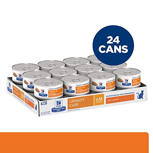 Hill's Prescription Diet c/d Multicare Urinary Care with Chicken Wet Cat Food, Veterinary Diet, 5.5 oz. Cans, 24-Pack