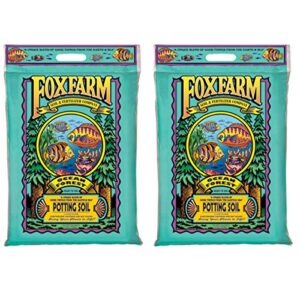 foxfarm fx14053 ocean forest plant garden ph adjusted 12 quarts potting soil blend mix for containerized plants, 11.9 pound bag (2 pack)