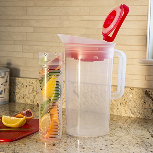 Primula TSIRE-3630 Today Shake and Infuse Pitcher, 8.2 x 6.4 x 11.1 inches, Red