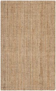 safavieh natural fiber collection accent rug - 2' x 3', natural, handmade farmhouse jute, ideal for high traffic areas in entryway, living room, bedroom (nf730c)