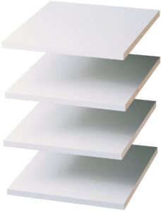 easy track 12" shelves (4 pack) closet storage, white