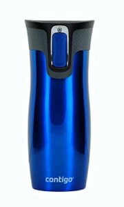 contigo west loop stainless steel vacuum-insulated travel mug with spill-proof lid, keeps drinks hot up to 5 hours and cold up to 12 hours, 16oz monaco