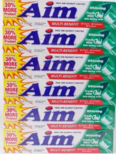 aim toothpaste 6 oz tube (pack of 6) fresh mint gel