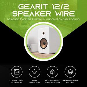 12AWG Speaker Wire, GearIT Pro Series 12 AWG Gauge Speaker Wire Cable (50 Feet / 15.24 Meters) Great Use for Home Theater Speakers and Car Speakers Black