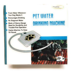 imountek hygienic dog/pet geyser water fountain (41" hose, prevents your pet from drinking stagnant water, paw design, durable steel, water safe, encourages drinking)
