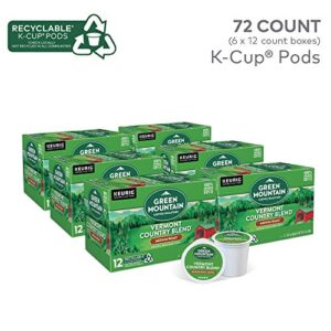 Green Mountain Coffee Roasters Vermont Country Blend, Single-Serve Keurig K-Cup Pods, Medium Roast Coffee, 12 Count (6 Pack)