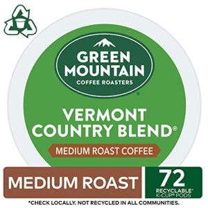 Green Mountain Coffee Roasters Vermont Country Blend, Single-Serve Keurig K-Cup Pods, Medium Roast Coffee, 12 Count (6 Pack)