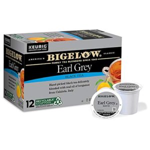 bigelow tea earl grey keurig k-cup pods black tea, caffeinated, 12 count (pack of 6), 72 total k-cup pods