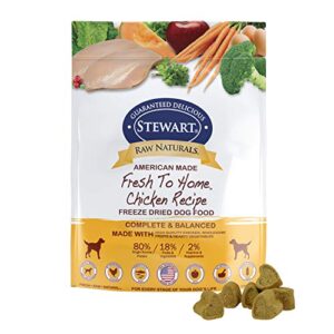 raw naturals by stewart freeze dried dog food in resealable pouch, 12-ounce, chicken