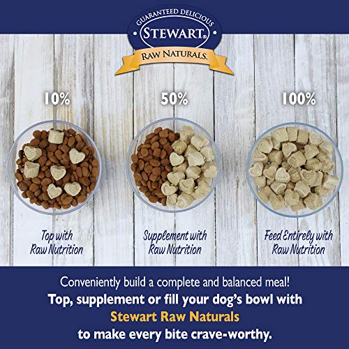 Stewart Raw Naturals Freeze Dried Dog Food Grain Free Made in USA with Chicken & Salmon, Fruits, & Vegetables for Fresh to Home All Natural Recipe, 12 oz.