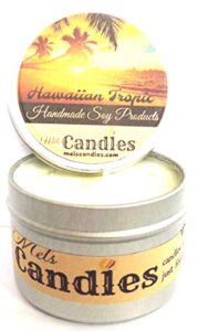 hawaiian tropic 100% soy candle tin - 100% handmade in usa