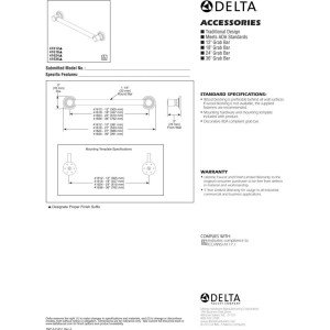 Delta Faucet 41618-SS Wall Mounted 18" Towel Bar in Stainless Steel