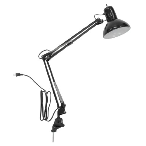 Studio Designs Swing Arm Lamp with 13-watt CFL Bulb, Black