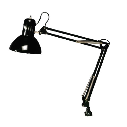 Studio Designs Swing Arm Lamp with 13-watt CFL Bulb, Black