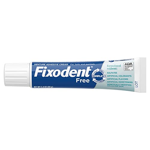 Fixodent Complete Free Denture Adhesive Cream 2.4 Oz