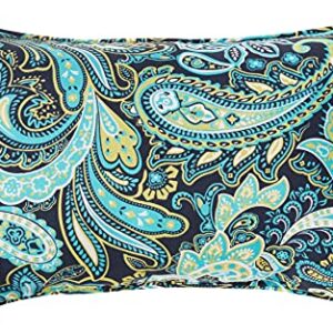 Pillow Perfect Paisley Outdoor/Indoor Lumbar Pillow Plush Fill, Weather, and Fade Resistant, Lumbar - 11.5" x 18.5", Blue/Green Pretty, 2 Count