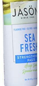 Jason Sea Fresh Strengthening Fluoride-Free Toothpaste, Deep Sea Spearmint, Travel Size, 3 Oz