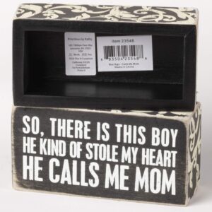 Primitives by Kathy 23548 Floral Trimmed Box Sign, 5 x 2.5-Inches, Calls Me Mom