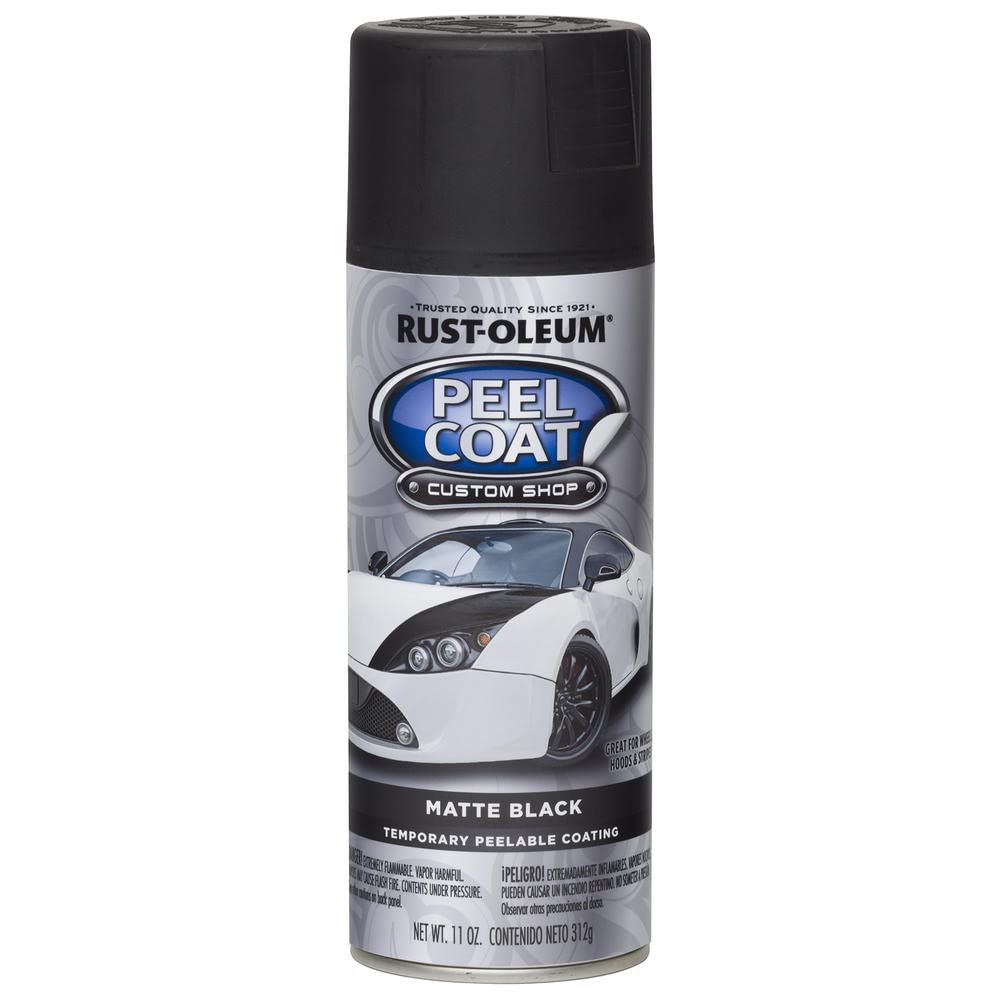 Rust-Oleum 276779 Automotive Peel Spray Coating, 11 Ounce (Pack of 1), Matte Black, 128 Fl Oz