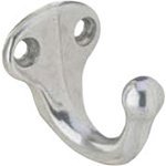 ives 581a low profile single cast aluminum wardrobe hook with 1 5/8" projection, aluminum