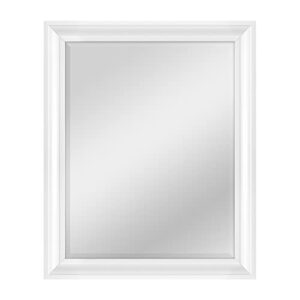 mcs large wall mirror, modern rectangle mirror home decor for living room, bedroom, or bathroom, 26.5 by 32.5 inch, white