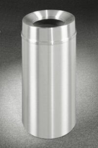 glaro inc. glaro 16 gallon waste receptacle w/funnel top, satin aluminum - f1533sa