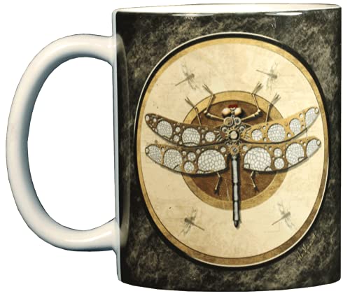 WILD COTTON Steampunk Dragonfly 11 Ounce Ceramic Coffee Mug (AT165M)