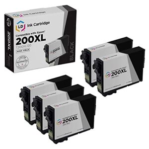 ld products remanufactured ink cartridge replacement for epson 200xl ( black , 5-pack )