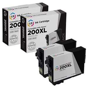 ld products remanufactured ink cartridge replacement for epson 200xl ( black , 2-pack )