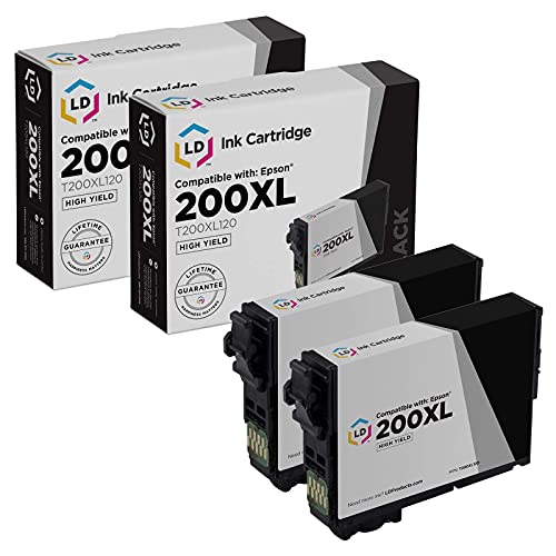 LD Products Remanufactured Ink Cartridge Replacement for Epson 200XL ( Black , 2-Pack )