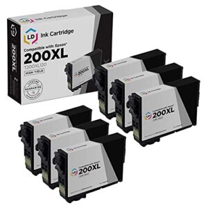 ld products remanufactured ink cartridge replacements for epson 200xl 200 xl t200xl120 high yield (black, 6-pack)